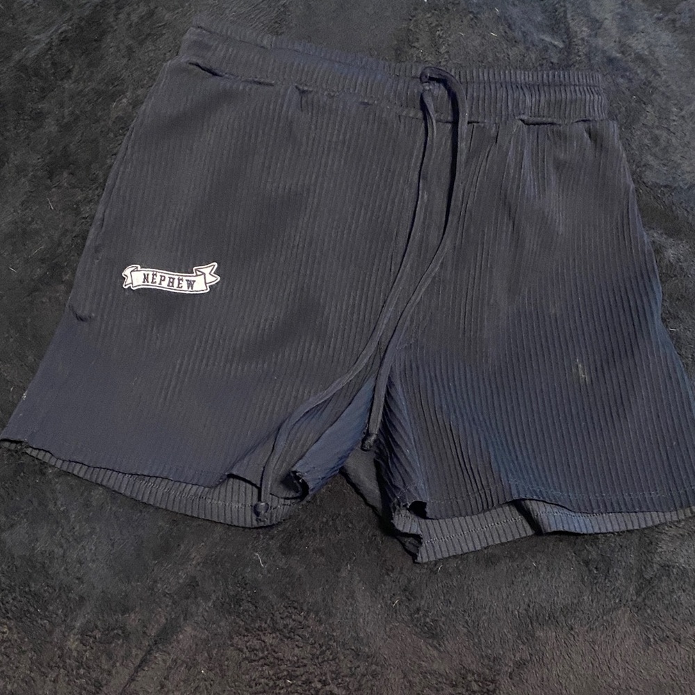 Black Nephew Ribbed Shorts